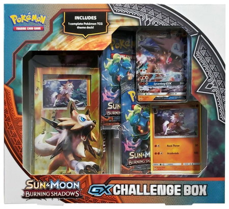 Lycanroc GX Challenge Box trading card from SM - Burning Shadows Lycanroc GX Challenge Box - SM - Burning Shadows Pokémon trading card