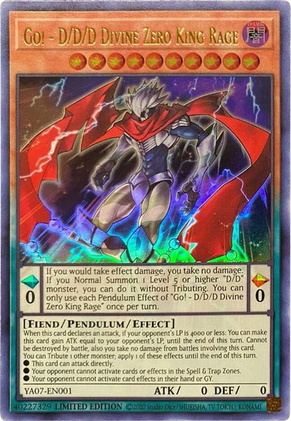 Go! - D/D/D Divine Zero King Rage - Yu-Gi-Oh! ARC-V Promo Cards YuGiOh trading card