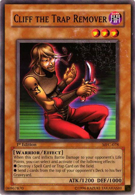 Cliff the Trap Remover - Magician's Force YuGiOh trading card