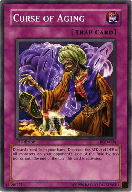 Curse of Aging trading card from Pharaonic Guardian Curse of Aging - Pharaonic Guardian YuGiOh trading card