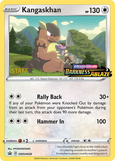 Kangaskhan - SWSH038 (Prerelease) [Staff] - SWSH: Sword & Shield Promo Cards Pokémon trading card