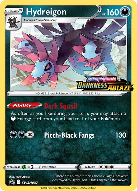 Hydreigon - SWSH037 (Prerelease) - SWSH: Sword & Shield Promo Cards Pokémon trading card
