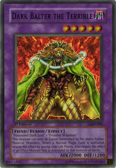 Dark Balter the Terrible - Legacy of Darkness YuGiOh trading card