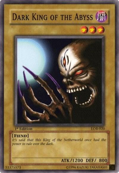 Dark King of the Abyss trading card from The Legend of Blue Eyes White Dragon Dark King of the Abyss - The Legend of Blue Eyes White Dragon YuGiOh trading card