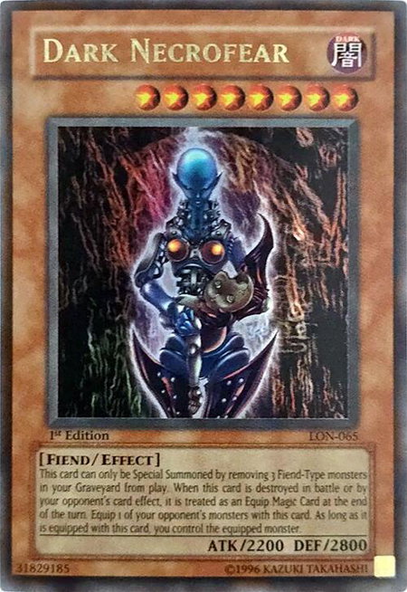 Dark Necrofear - Labyrinth of Nightmare YuGiOh trading card