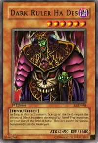 Dark Ruler Ha Des - Legacy of Darkness (LOD) #LOD-001 - Ultra Rare YuGiOh Trading Card