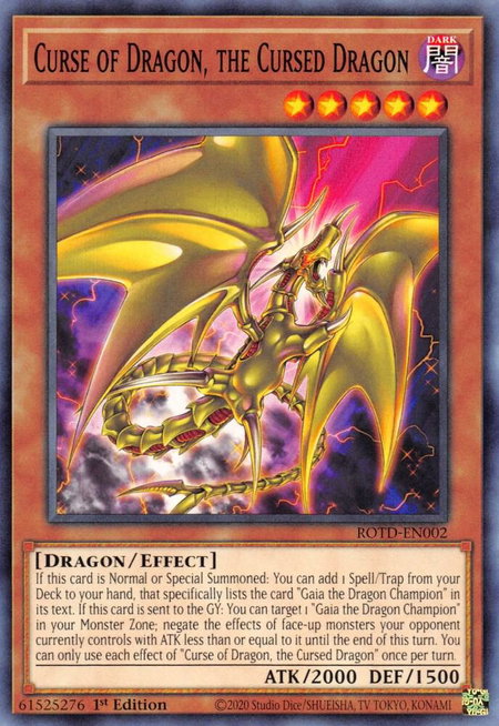 Curse of Dragon, the Cursed Dragon - Rise of the Duelist YuGiOh trading card