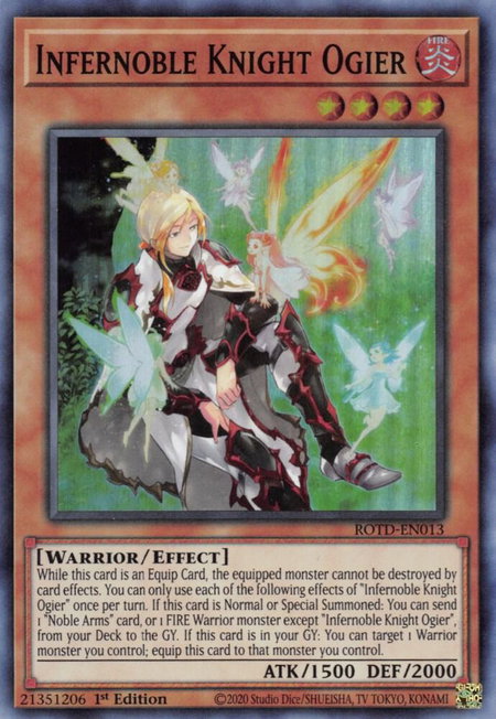 Infernoble Knight Ogier - Rise of the Duelist YuGiOh trading card