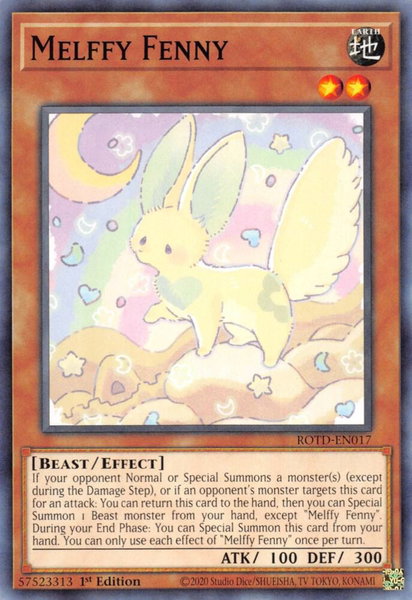 Melffy Fenny trading card from Rise of the Duelist Melffy Fenny - Rise of the Duelist YuGiOh trading card