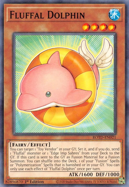 Fluffal Dolphin - Rise of the Duelist YuGiOh trading card