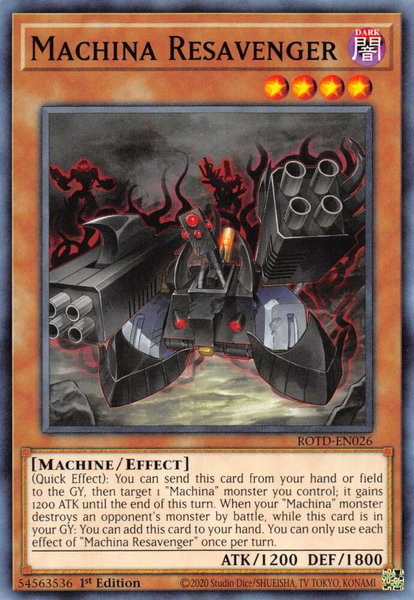 Machina Resavenger trading card from Rise of the Duelist Machina Resavenger - Rise of the Duelist YuGiOh trading card