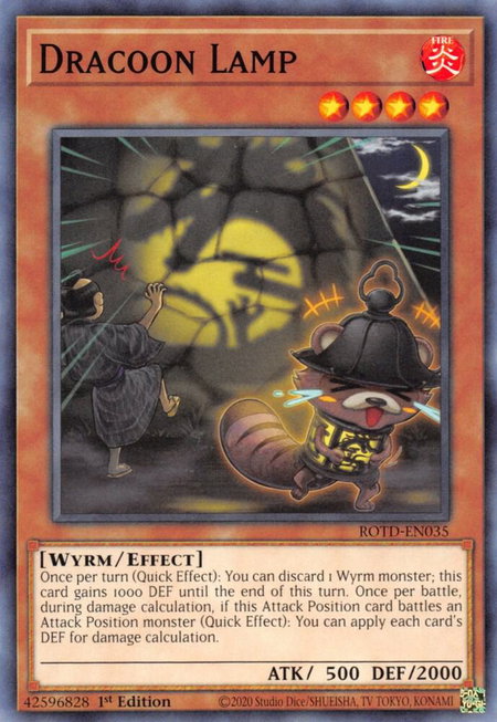 Dracoon Lamp - Rise of the Duelist YuGiOh trading card