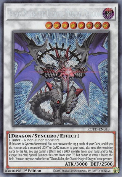 Chaos Ruler, the Chaotic Magical Dragon trading card from Rise of the Duelist Chaos Ruler, the Chaotic Magical Dragon - Rise of the Duelist YuGiOh trading card