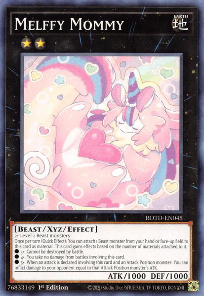Melffy Mommy trading card from Rise of the Duelist Melffy Mommy - Rise of the Duelist YuGiOh trading card
