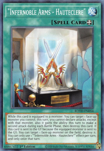 "Infernoble Arms - Hauteclere" trading card from Rise of the Duelist "Infernoble Arms - Hauteclere" - Rise of the Duelist YuGiOh trading card