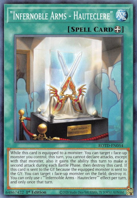 "Infernoble Arms - Hauteclere" - Rise of the Duelist YuGiOh trading card