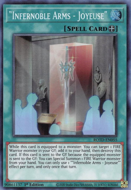 "Infernoble Arms - Joyeuse" trading card from Rise of the Duelist "Infernoble Arms - Joyeuse" - Rise of the Duelist YuGiOh trading card