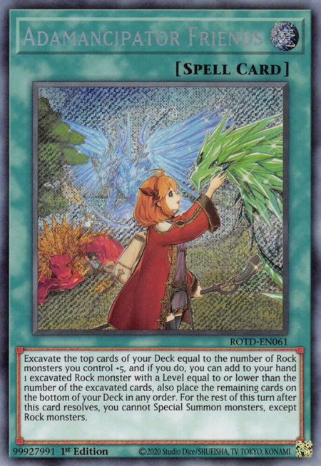 Adamancipator Friends - Rise of the Duelist YuGiOh trading card