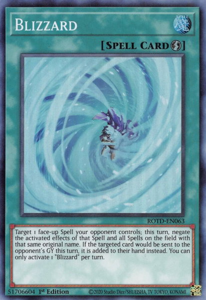 Blizzard - Rise of the Duelist YuGiOh trading card