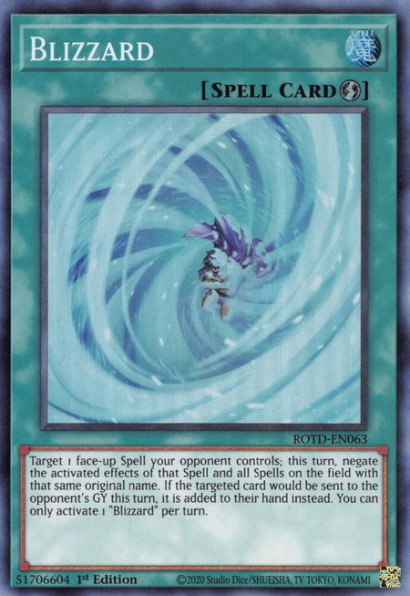 Blizzard - Rise of the Duelist YuGiOh trading card