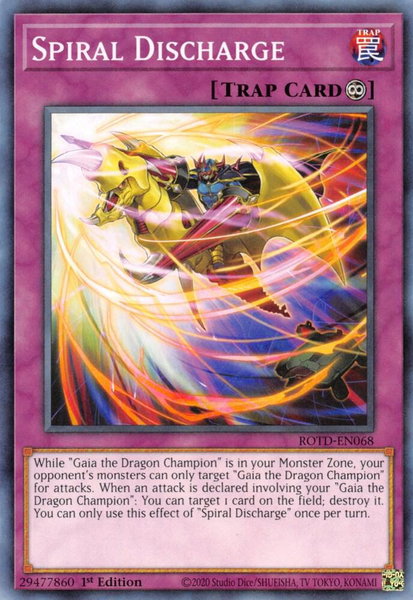 Spiral Discharge trading card from Rise of the Duelist Spiral Discharge - Rise of the Duelist YuGiOh trading card