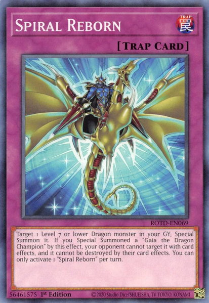 Spiral Reborn trading card from Rise of the Duelist Spiral Reborn - Rise of the Duelist YuGiOh trading card