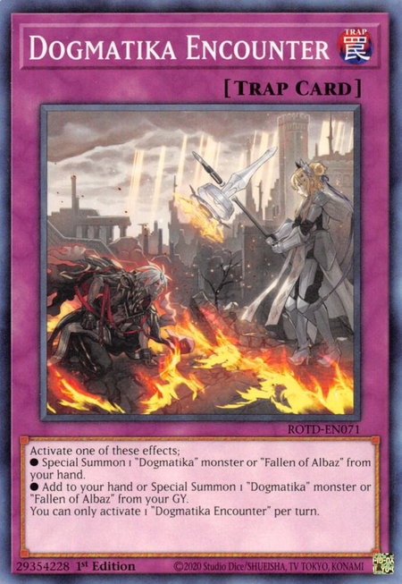 Dogmatika Encounter - Rise of the Duelist YuGiOh trading card