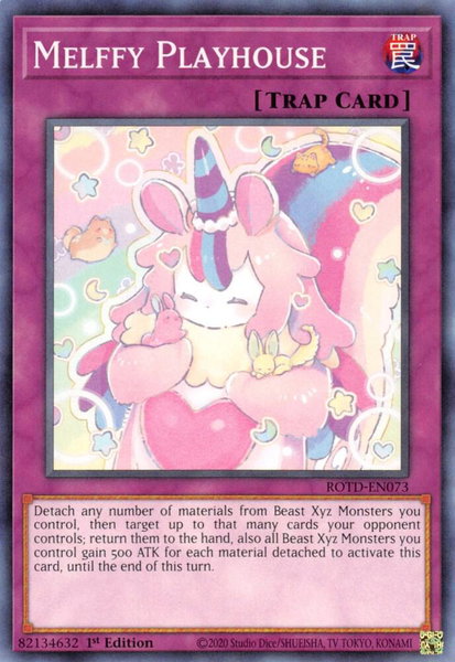 Melffy Playhouse trading card from Rise of the Duelist Melffy Playhouse - Rise of the Duelist YuGiOh trading card