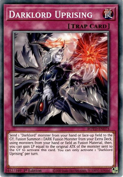 Darklord Uprising trading card from Rise of the Duelist Darklord Uprising - Rise of the Duelist YuGiOh trading card