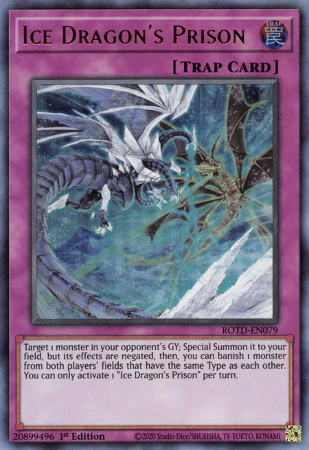 Ice Dragon's Prison - Rise of the Duelist YuGiOh trading card
