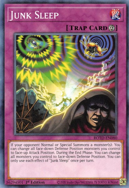 Junk Sleep - Rise of the Duelist YuGiOh trading card