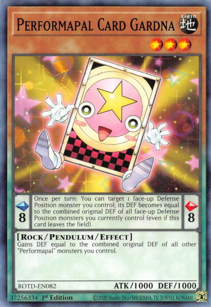 Performapal Card Gardna trading card from Rise of the Duelist Performapal Card Gardna - Rise of the Duelist YuGiOh trading card