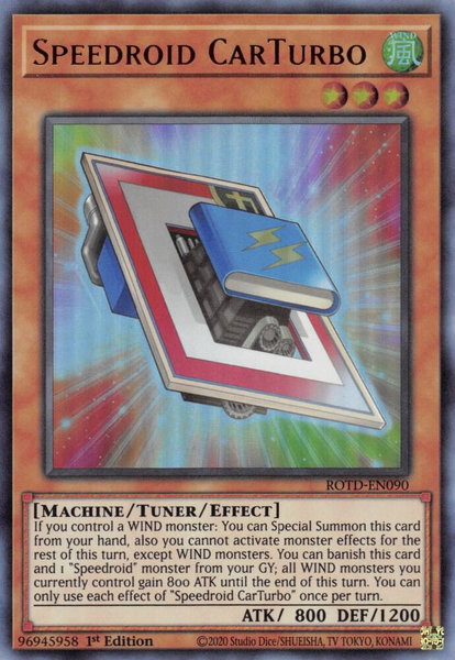 Speedroid CarTurbo trading card from Rise of the Duelist Speedroid CarTurbo - Rise of the Duelist YuGiOh trading card