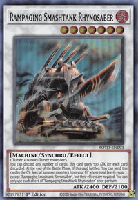 Rampaging Smashtank Rhynosaber - Rise of the Duelist (ROTD) #ROTD-EN093 - Super Rare YuGiOh Trading Card