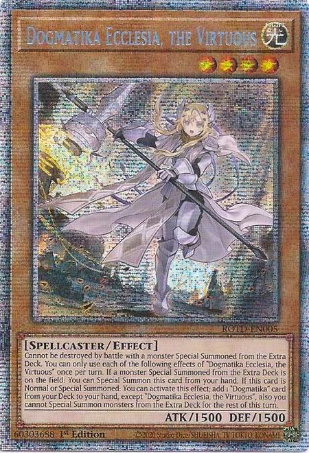 Dogmatika Ecclesia, the Virtuous (Starlight Rare) - Rise of the Duelist YuGiOh trading card