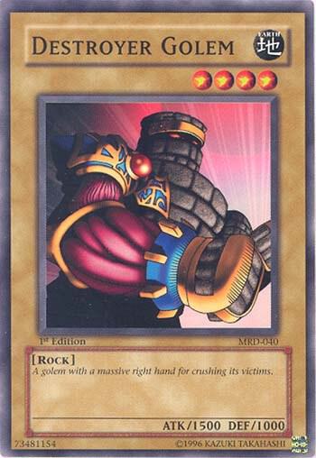 Destroyer Golem trading card from Metal Raiders Destroyer Golem - Metal Raiders YuGiOh trading card