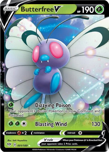 Butterfree V - SWSH03: Darkness Ablaze Pokémon trading card