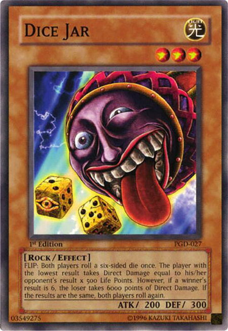 Dice Jar trading card from Pharaonic Guardian Dice Jar - Pharaonic Guardian YuGiOh trading card