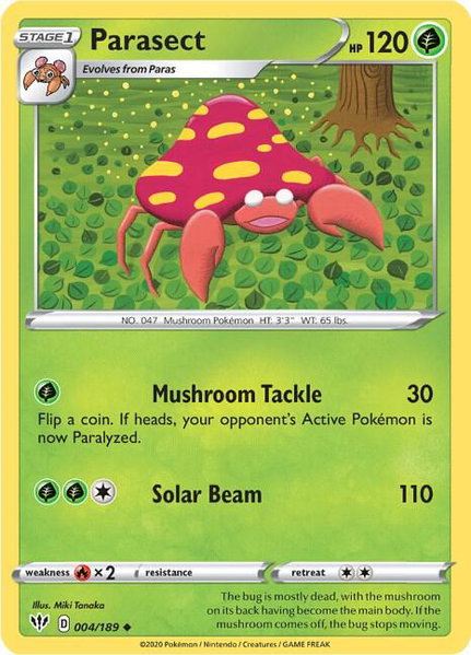Parasect - SWSH03: Darkness Ablaze Pokémon trading card