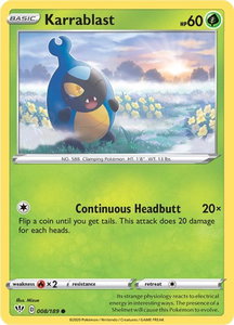 Karrablast - SWSH03: Darkness Ablaze (SWSH03) #008/189 - Common Pokémon Trading Card