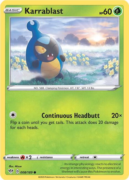 Karrablast - SWSH03: Darkness Ablaze Pokémon trading card