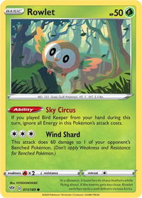 Rowlet - SWSH03: Darkness Ablaze (SWSH03) #011/189 - Common Pokémon Trading Card