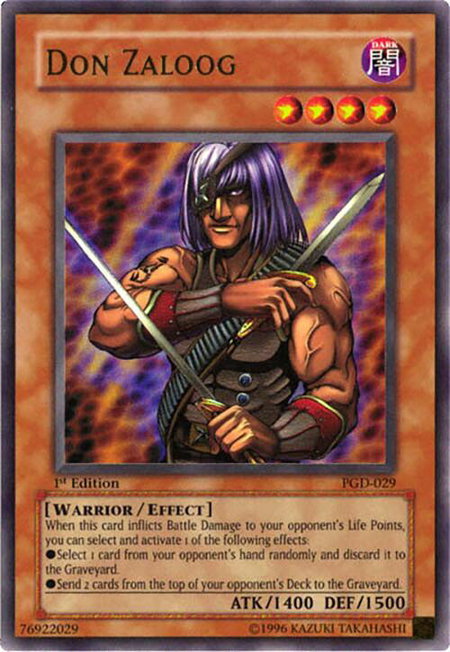 Don Zaloog trading card from Pharaonic Guardian Don Zaloog - Pharaonic Guardian YuGiOh trading card