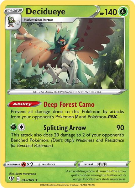 Decidueye - SWSH03: Darkness Ablaze Pokémon trading card