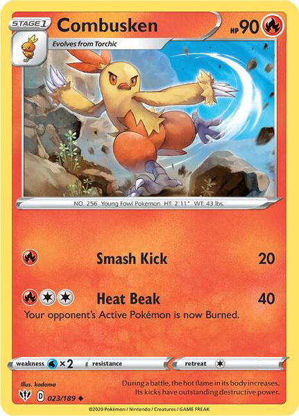 Combusken - SWSH03: Darkness Ablaze Pokémon trading card
