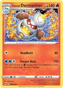 Galarian Darmanitan (28) - SWSH03: Darkness Ablaze (SWSH03) #028/189 - Rare Pokémon Trading Card