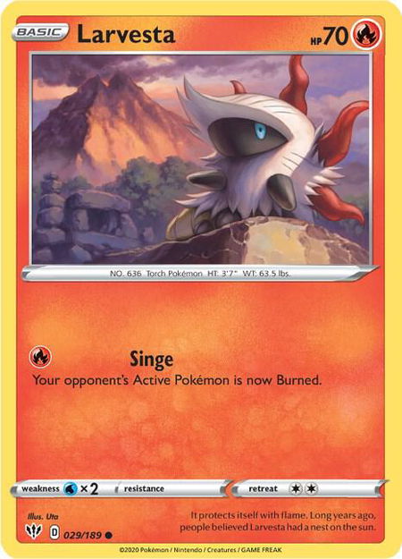 Larvesta - SWSH03: Darkness Ablaze Pokémon trading card