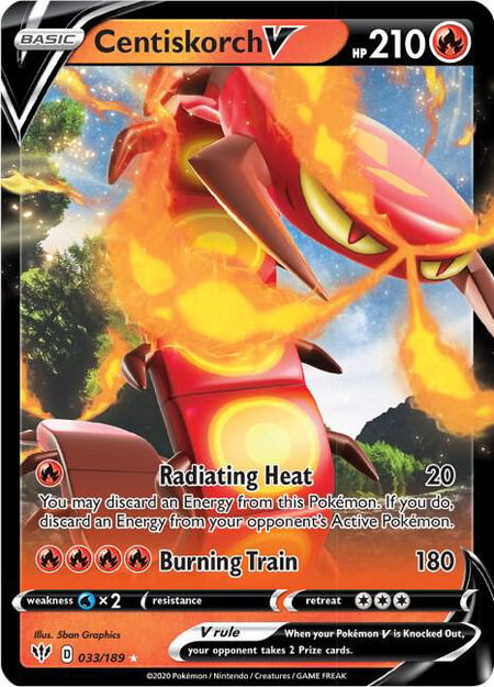 Centiskorch V - SWSH03: Darkness Ablaze Pokémon trading card