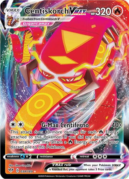 Centiskorch VMAX - SWSH03: Darkness Ablaze Pokémon trading card