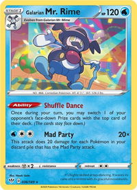 Galarian Mr. Rime - SWSH03: Darkness Ablaze (SWSH03) #036/189 - Rare Pokémon Trading Card